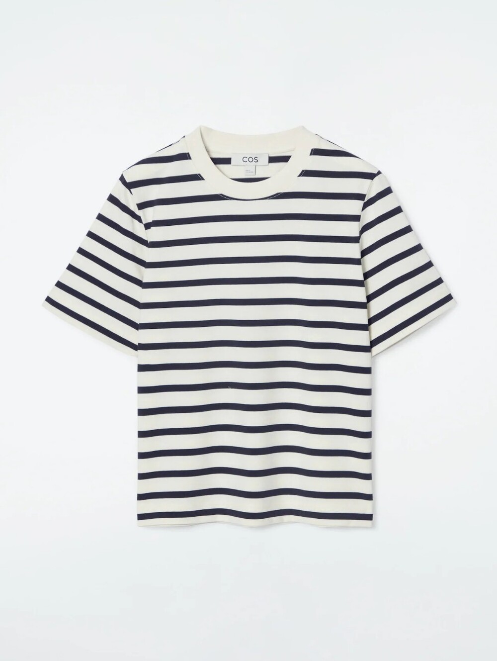 Cos Clean Cut Regular T-Shirt L Large Navy/White/Striped